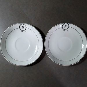 Monogram "N" saucer set